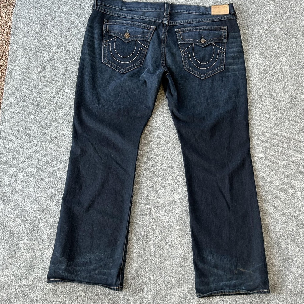 True Religion Billy Relaxed Bootcut Jeans Mens 44x34 Blue Dark Wash Denim